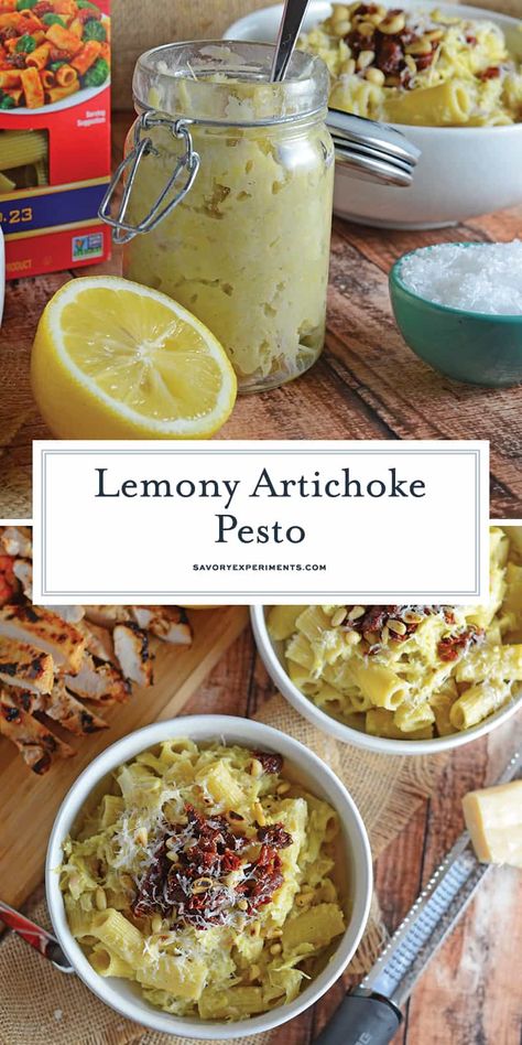 Artichoke Sauce For Pasta, Artichoke Pasta Sauce, Meals Pasta, Artichoke Pesto, Parmesan Reggiano, Homemade Pesto Sauce, Baked Artichoke, Lemon Pesto, Dinner Favorites