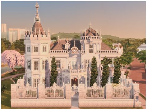 The Sims Resource - MM Historic Classic House Royal Bloxburg House, Sims 4 Houses Mansions, Sims 4 Mansion, Bridgerton House, Sims 4 Lots, Environments Art, 1800s House, Vintage Mansion, Anime Houses