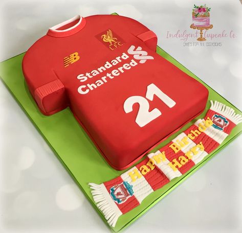 Football Shirt Cake, Liverpool Cake, Jersey Cake, Hunting Cake, Shirt Cake, Liverpool Football, Liverpool Fc, 21st Birthday, Football Shirt