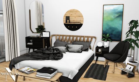 Random Bedroom, Sims 4 Luxury, Ikea Fado, Ficus Plant, Cluttered Bedroom, Sims 4 Beds, Lotes The Sims 4, Sims 4 Bedroom, Sims 4 House Design