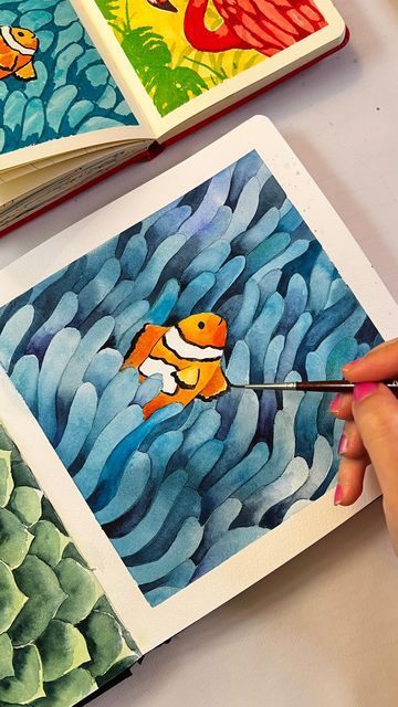 Coral Drawing, Poster Color Painting, Creative Kids Crafts, Draw And Paint, Painting Pictures, Posca Art, Space Painting, Watercolor Art Lessons, Arte Sketchbook