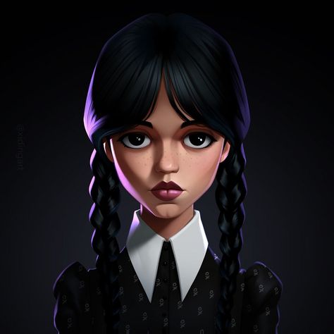 Stylized Character Design, Graphic Design Book Cover, Stylized Character, Wednesday Movie, Wednesday Adams, Graphic Design Books, Halloween Painting, Halloween Doll, Fantasias Halloween