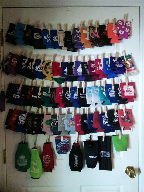 Koozie Can Koozie Display Ideas, Koozie Display Ideas, Koozie Storage Ideas, Koozie Storage, Koozie Display, Koozie Holder, Beer Coozie, Summer Party Decorations, Creative Things