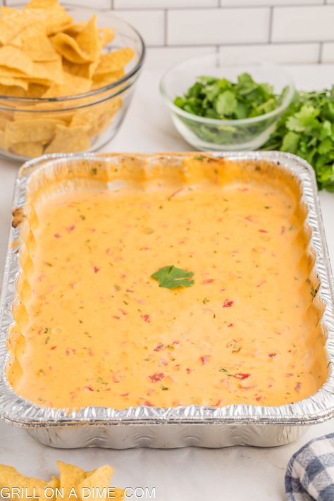 Grilled Queso Recipe Rotel Dip On The Grill, Queso On Grill, Queso Dip On The Grill, Cheese Dip On The Grill, Queso On The Blackstone, Grill Queso Dip, Side Dishes On The Grill, Queso On The Grill, Caso Dip