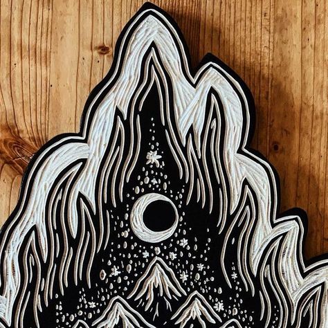 Woodcut Tattoo, Woodcut Illustration, Lino Art, Moth Tattoo, Uk Artist, Western Art, Woodblock Print, Linocut, Campfire