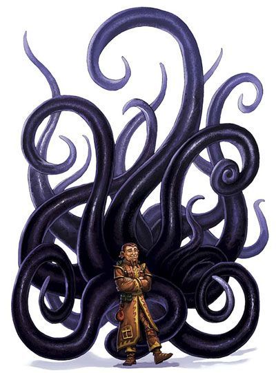 Evard's Black Tentacles Evocation Wizard, Punk Wizard, Campaign Pictures, Tentacle Art, Floating Islands, Man Illustration, Cosmic Horror, White Wolf, God Art