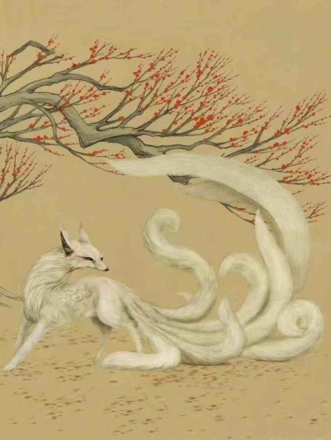 Mythical Creatures and Animals in Chinese Mythology, Folklore, and Legends | ChinaFetching Nine Tailed Fox Japanese Art, List Of Mythical Creatures, Bian Lian, Mythical Creatures List, Chinese Demon, Japanese Mythical Creatures, Huli Jing, 9 Tailed Fox, Folklore Legends