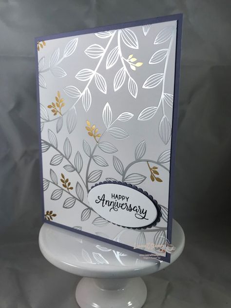 Su Anniversary Cards, Stampin Up Anniversary Card Ideas, 50th Anniversary Cards, Anniversary Cards Handmade, Dsp Cards, Diy Anniversary, Happy Anniversary Cards, Wedding Cards Handmade, Foil Paper