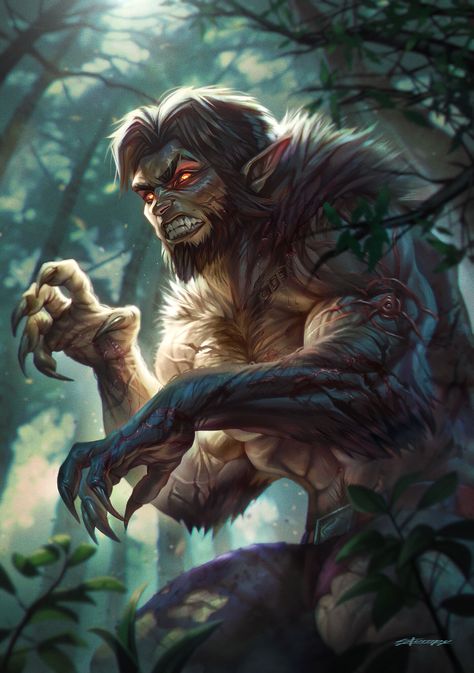 ArtStation - Pryde, Stephen Sitton Shapeshifter Fantasy Art, Werewolf Art Male, Hot Monsters, Werewolf Transformation, Art Live, Wolf Artwork, Beast Creature, Gato Anime, Werewolf Art