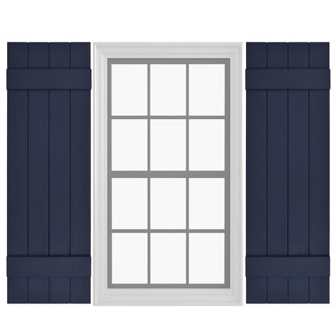 PRICES MAY VARY. HIGH, QUALITY DECORATIVE BOARD & BATTEN SHUTTERS: These Board and Batten home shutters offer a rustic ambiance and simplicity perfect for farmhouse and beach style homes. Please note that these shutters are non functional, and are decorative only. ELEGANT, SIMPLE SOLUTION FOR YOUR HOME: This Board & Batten Shutter offers a wide range of sizes to fit your home. They are offered in a 14.5” & 11" width with 13 height options ranging from 31-81". These shutters come in 9 premium col Exterior Window Shutters, Window Shutters Exterior, Exterior Window, Types Of Siding, Vinyl Shutters, Board Batten, House Shutters, Board And Batten Shutters, Dover White