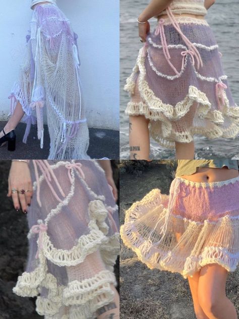 ꨄ on X: "knitted skirts by @ sophieisabelllaa ୨୧ https://t.co/EYIwYgVu4A" / X Crochet Ruffle Skirt, Crochet Ruffle, Crochet Skirts, Crochet Design Pattern, Crochet Clothing And Accessories, Kawaii Crochet, Crochet Fashion Patterns, Quick Crochet, Crochet Skirt