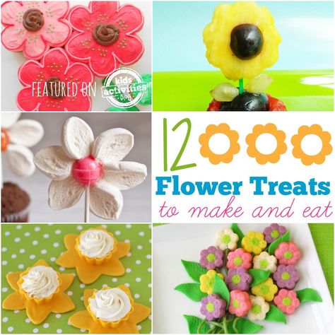 12 Sweet Flowers to Make and Eat Flower Treats, Flowers Cookies, Flower Recipes, Miss Candy, Marshmallow Flowers, Cookies To Make, Pot Cookies, Treats To Make, Flowers To Make