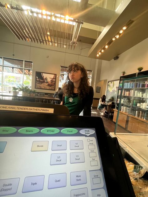 Job Aesthetic Restaurant, Job Aethestic, Working Starbucks Aesthetic, Working In Starbucks Aesthetic, Starbucks Work Aesthetic, Teen First Job Aesthetic, Working In Retail Aesthetic, Cashier Job Aesthetic, Retail Work Aesthetic