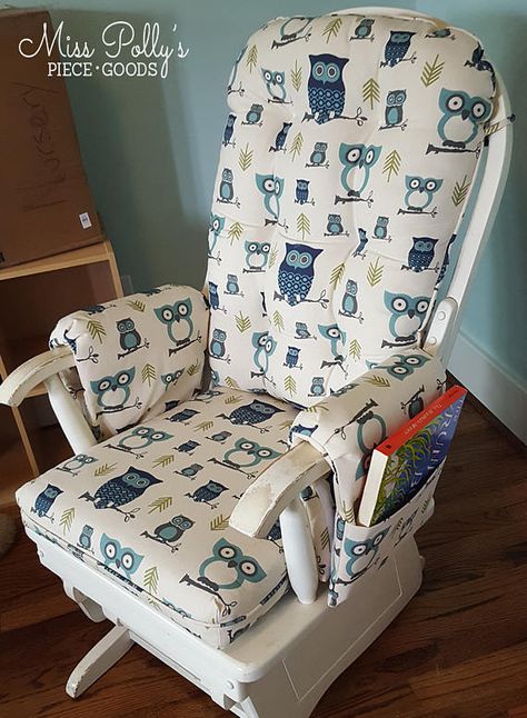 A foam upgrade for the seat is a great addition to nursery glider rocker cushions! Glider Replacement Cushions, Arm Rest Covers, Glider Rocker Cushions, Diy Rocking Chair, Glider Cushions, Rocking Chair Pads, Reupholster Chair Dining, Glider Rocking Chair, Rocking Chair Cushions