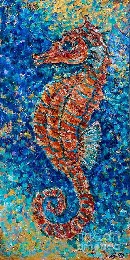 Seahorse Painting, Etsy Artwork, Unique Fish, Symbol Of Peace, Fish Species, Fish Wall Art, Island Art, Owl Painting, Fish Swimming