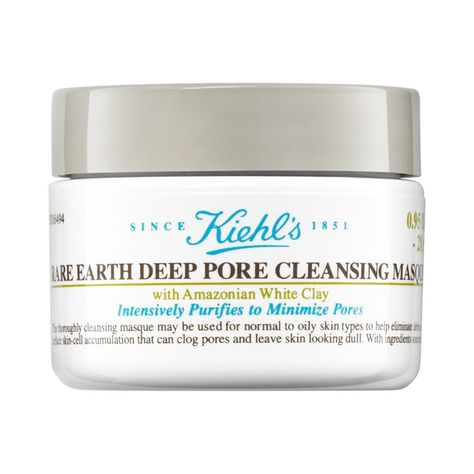 Mini Rare Earth Deep Pore Minimizing Cleansing Clay Mask - Kiehl's Since 1851 | Sephora Pores And Blackheads, Kiehls Skincare, Pore Mask, Cleansing Mask, Clay Face Mask, Clay Faces, Pore Cleansing, Oily Skin Care, Skin Care Mask