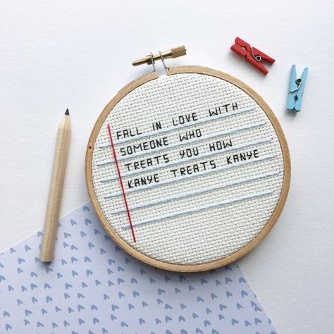 Broderie Simple, Funny Embroidery, Art Notebook, Cross Stitch Quotes, Cross Embroidery, Hemma Diy, Diy Broderie, Pola Kristik, Pola Sulam