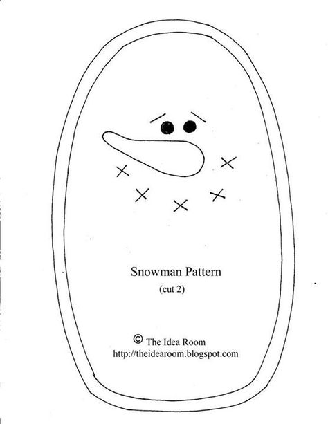 Snowman pattern Snowman Head Pattern, Primitive Snowman Pattern Free, Fabric Snowman Diy, Snowman Printables Free Templates, Snowman Patterns Printable, Primitive Sewing Patterns, Snowman Applique, Stuffed Snowman, Christmas Primitive Crafts