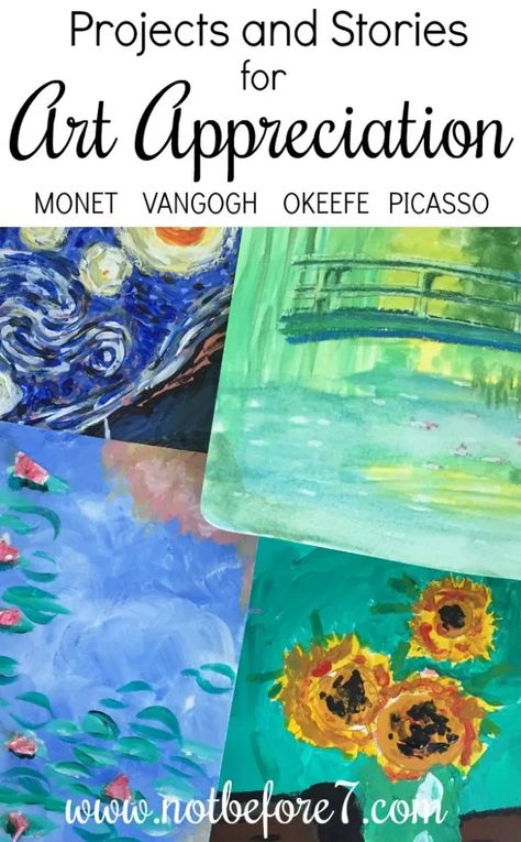 Art Appreciation Through Projects and Stories - Mary Hanna Wilson Art History Lessons, Arte Van Gogh, Ecole Art, Art Curriculum, Homeschool Art, Middle School Art, Art Courses, Camping Art, Art Appreciation