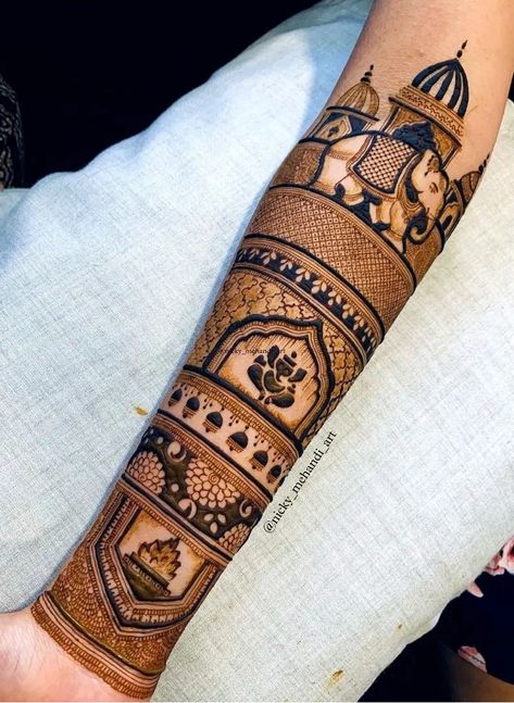 Royal Bridal Mehndi Designs, Ganpati Mehndi Design Bridal, Bride Mahendi, Mehndi Designs Simple Easy, Traditional Mehendi, Bride Mehandi, Bridal Mehendi Designs Wedding, Latest Mehndi Designs Wedding, Bride Mehndi