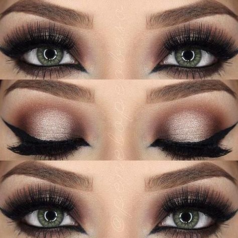 Most Attractive Makeup Ideas for Dark Green Eyes ★ See more: http://glaminati.com/makeup-ideas-dark-green-eyes/ Dark Green Eyes, Wedding Hairstyles And Makeup, Beauty Make-up, Braut Make-up, Makijaż Smokey Eye, Makeup For Green Eyes, Makeup Goals, Makeup Designs, Eye Make