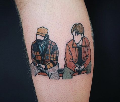 Good Will Hunting Tattoo, Mat Damon, Tattoos Hunting, Movie Inspired Tattoos, Music Tats, Good Will Hunting Movie, Collage Tattoo, Tattoos Cool, Tattoo Colour