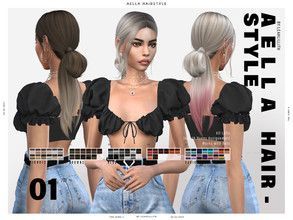 Sims 4 Cc Leah Lillith Hair Patreon, Leah Lilith Hair Sims 4, Leahlilith Sims 4 Hair, Sims 4 Cc Bun, Leah Lillith, Kylie Hair, Sims 4 Black Hair, Sims 4 Alpha, Bun Ponytail