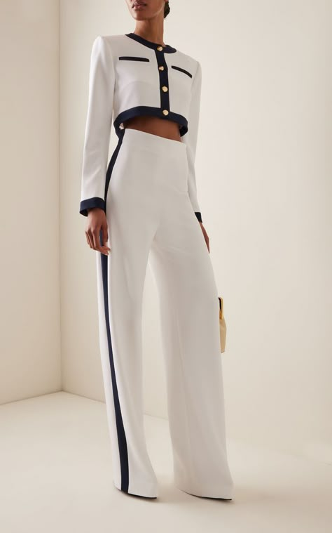 Elegant Summer Two-piece Pants Set, Luxury Elegant Pant Set With Printed Motifs, Luxury Semi-stitched Women's Pant Set, Elegant Wide-leg Two-piece Pant Set, Luxury Women's Wide-leg Pants Set, Sporty Chic Style, Boho Street Style, Formal Chic, Ladies Day Dresses