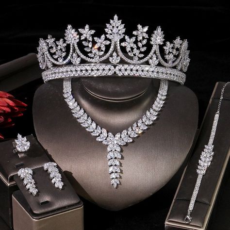 Silver Bridal Jewellery, Bride Jewelry Set, Silver Tiara, Crystal Tiara, Crown Necklace, Bridal Accessories Jewelry, Bridal Necklace Set, نظارات شمسية, Tiara Crown