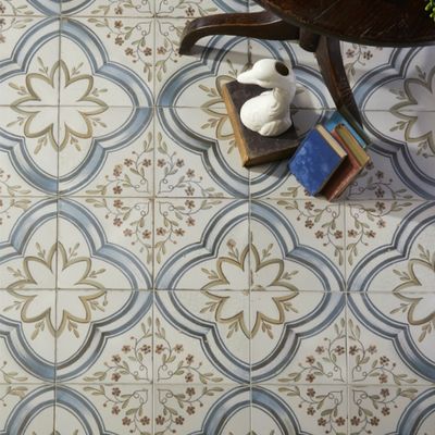 Patterned Tiles - Metro Tiles UK Patterned Tiles, Olive Grove, Tile Edge, Small Tiles, Spanish Tile, Hand Painted Tiles, Interior Floor, Style Tile, Painting Tile