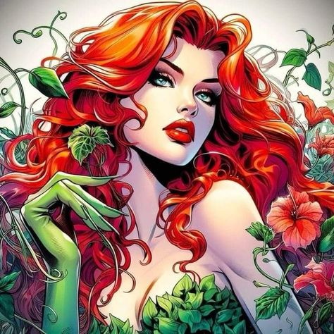 Poison Ivy Character Comic Books, Poison Ivy Character, Poison Ivy (character), Poison Ivy Dc Comics, Redhead Art, Bunny Tattoos, Dc Comics Wallpaper, Harley Quinn Artwork, Batman Comic Art