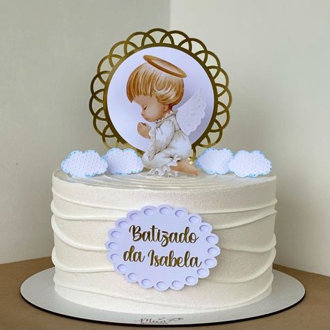 Ideas Bautismo, Ballerina Baby Showers, Baby Luna, Baptism Cake, Cake Decorating Designs, Diy Party, Yummy Cakes, Cake Designs, Cake Decorating