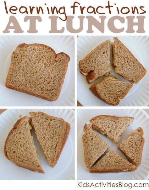 Great for home or the classroom! Math Fractions for kids {Learning with Food} Kids Activities Blog Fractions For Kids, Lighthouse Keepers Lunch, Teach Fractions, Learning Fractions, Teaching Fractions, Fraction Activities, Math Activities For Kids, Kids Math, Studying Math