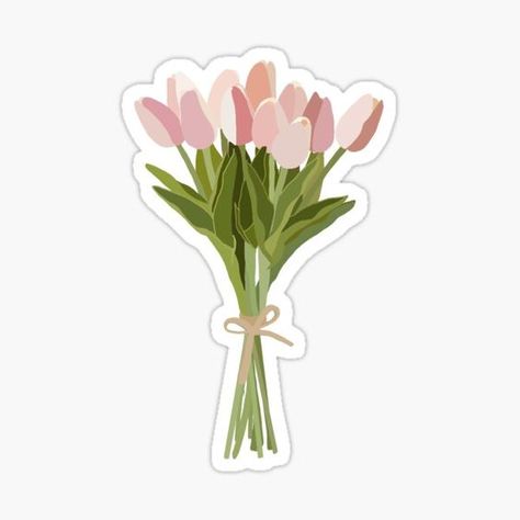 Tulip Bouquet Sticker for Sale by KaraAshlyn #Sticker Front Yard Landscape Design, Porch Fence, Bouquet Sticker, Beginners Garden, Front Yard Landscape, Pink Stickers, Stickers Cool, Preppy Stickers, Candy Stickers