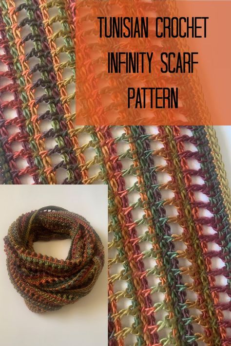 Crochet Infinity Scarf Pattern, Infinity Scarf Pattern, Crochet Infinity Scarf, Tunisian Crochet, Scarf Pattern, Photo Tutorial, Crochet Scarves, May 5, Infinity Scarf