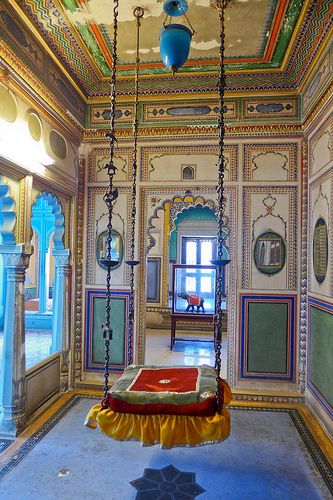 City Palace, Udaipur, Rajasthan, India | A royal swing | Fighting Irish 1977 | Flickr City Palace Udaipur, Colorful Rooms, Indian Interior Design, India Architecture, India Inspired, Palace Interior, Indian Interiors, Indian Homes, Jaisalmer