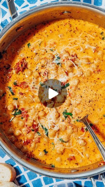 Sarah Bond on Instagram: "Win hearts and prepare to fall in love with these Marry Me Chickpeas! 💍 A vegetarian twist on Marry Me Chicken, with a creamy Italian-style tomato sauce and nutritious chickpeas Ready in 15 minutes and perfect for vegetarian date night. The recipe is brand new on @liveeatlearn! #vegetariandinnerideas #marrymechicken #chickpealover #chickpearecips #datenightdinner #vegetariandatenight #marrymechickpeas" Vday Food, Garbanzo Bean Recipes, Marry Me Chicken, Chicken Breast Recipes Baked, Healthy Lunch Snacks, Cooking Cream, Tuscan Inspired, Chickpea Recipes, Dinner Recipes Easy Quick