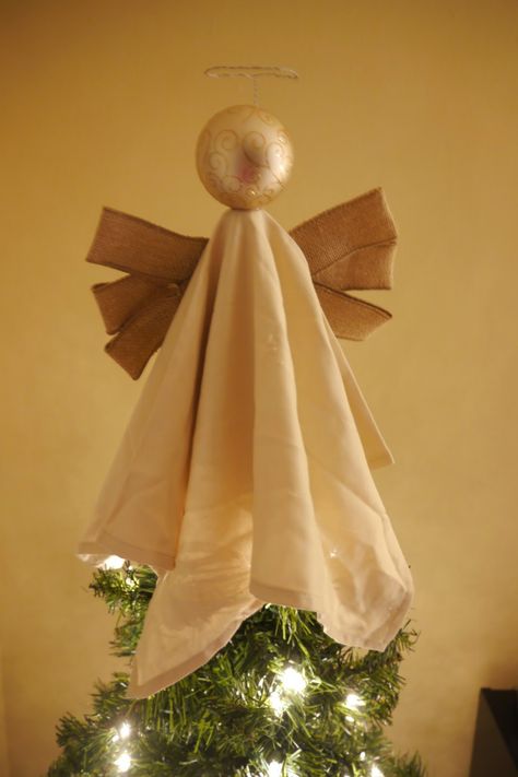 Diy Angel Tree Topper, Improve My Life, Diy Tree Topper, Diy Angels, Christmas Tree Angel, Diy Christmas Tree Topper, Toppers Diy, Angel Christmas Tree Topper, Angel Tree Topper