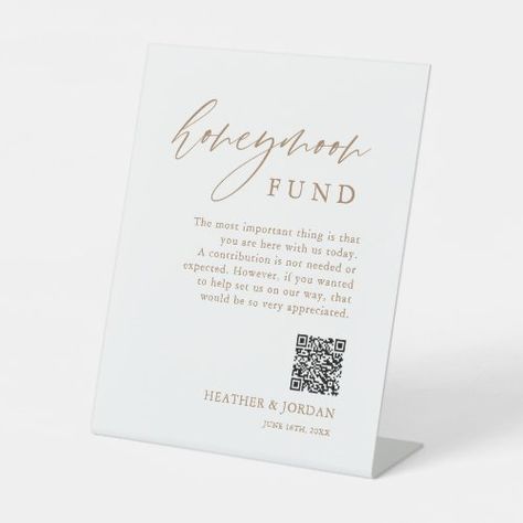 Wishing Well Sign, Honeymoon Fund Sign, Wishing Well Wedding, Honeymoon Wish, Wedding Fund, Qr Code Sign, Honeymoon Fund, Honey Moon, Signing Table Wedding