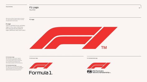 FORMULA 1, F1 — Brand identity — Brand Guidelines :: Behance F1 Branding, F1 Logo, Logo Guidelines, Branding Logo Design, Brand Guidelines, Adobe Indesign, Graphic Design Branding, Branding Design Logo, Design Branding