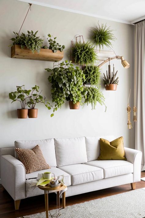 Elevate your living room with stunning wall decor above your couch! Explore inspiring ideas featuring plants, from cascading greenery to bold statement pieces. Find the perfect way to create a lush and inviting atmosphere. Shelf Above Couch, Living Room Plants Decor, Above Couch, Plant Shelf, Plants Decor, Living Room Wall, Plant Decor, Statement Pieces, House Plants