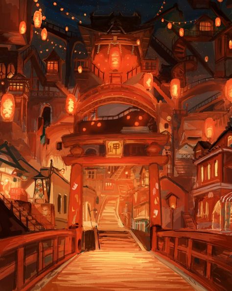 Beautiful Places In Japan, Japanese Fox, Ghost City, Anime Places, Anime City, City Wallpaper, Jibaku Shounen Hanako-kun, Japanese Aesthetic, Hanako Kun