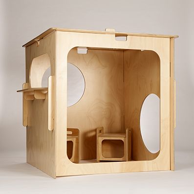 PlayCube made from plywood Green Playroom, Kids Playhouse Plans, Daycare Spaces, Kids Forts, Play Corner, Playhouse Plans, Backyard Playhouse, Play Tents, Cubby Houses