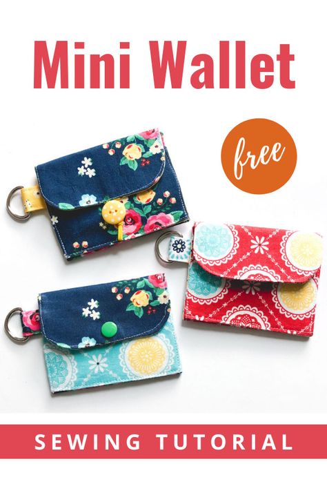 Mini Wallet FREE sewing tutorial. If it's a mini wallet that you want then you have come to the right place. This Mini Wallet as its name suggests is a small size wallet. It has a D-ring to attach to a lanyard, and two pockets, one for change and one for cash. Free sewing pattern for a small wallet with d-ring to attach to your keys or wear on a lanyard. Small coin purse free sewing pattern. SewModernBags Snap Change Purse Pattern, Card Wallet Template Free, Easy Coin Purse Sewing Pattern, Easy Sew Wallet Free Pattern, Sewing Credit Card Holder Free Pattern, Mini Wallet Sewing Pattern Free, Free Wallet Pattern Pdf, Crochet Small Wallet Pattern Free, Credit Card Wallet Pattern Free