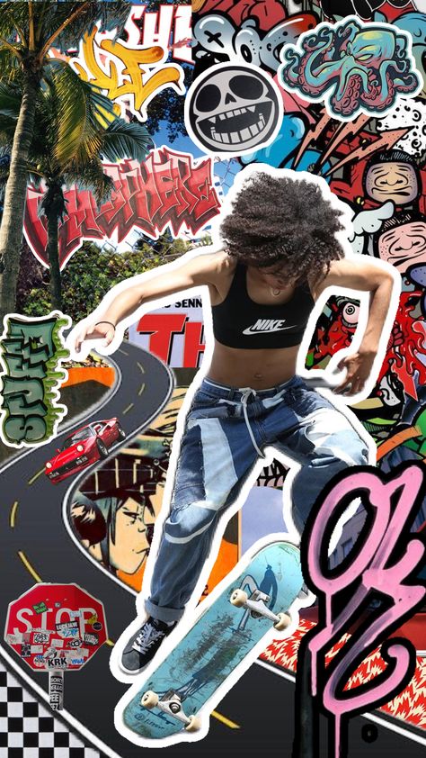 Yea cool #skate #skateboarding #graffiti #skater #vibe #chill #idk #retro Skater Art Aesthetic, La Skater Aesthetic, 90s Skate Aesthetic, Skater Graffiti, Skater Poster, Band Collage, Graffiti Collage, Skater Art, Grunge Artwork