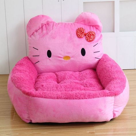 Pink Plush Hello Kitty Pet Bed!! Get FREESHIPPING today at www.teacuptutucharm.com :) Use FREESHIPPING as coupon code!! #pet #bed #hellokitty #pets #dog #cat #pink #cute #petbed #kitty #teacuptutucharm Bed Hello Kitty, Cat Paradise, Hello Kitty Cat, Hello Kitty Bed, Dog Bed Mat, Princess Dog, Hello Kitty Items, Pink Bedding, Winter Dog