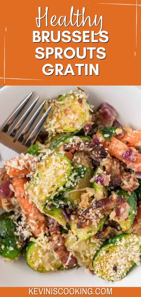 A hearty side dish that combines gourmet flavor with healthy vegetables is hard to find, but this Healthy Brussels Sprouts Gratin recipe fits the bill. Loaded with creamy cheese and crispy bacon, this savory dish is so indulgent, it’ll make you forget you’re eating veggies! They’re such versatile ingredients and work well with lots of different flavors. They can be shaved for salads, fried crispy, or even simply roasted and glazed, and they’ll taste delicious every time. Brussels Sprouts Au Gratin, Brussel Sprouts Au Gratin, Baked Brussel Sprouts, Brussels Sprouts Gratin, Recipes Cheese, Sprout Recipes, Brussels Sprouts Recipe, Cheesy Sauce, Carb Free