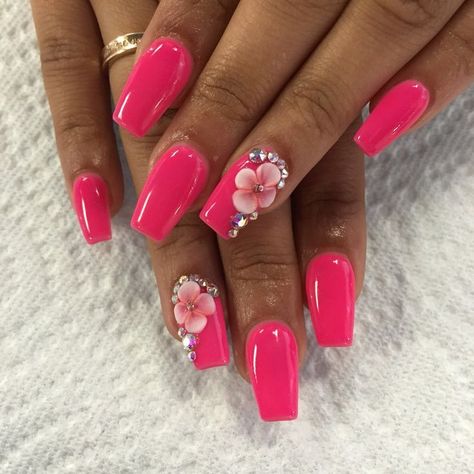 Vacation Nail Designs, Nails Vacation, Bright Pink Nails, Pretty Nail Art Designs, Vacation Nails, Nail Swag, Pretty Nail Art, Nail Nail, Beach Nails