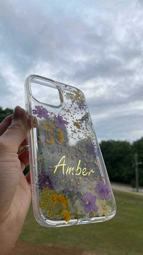 Resin Iphone Case, Handmade Hamper, Diy Resin Phone Case, Case For Phone, Personalised Phone Case, Flowers Phone Case, Phone Cover Design, Name For Instagram, Flower Handmade