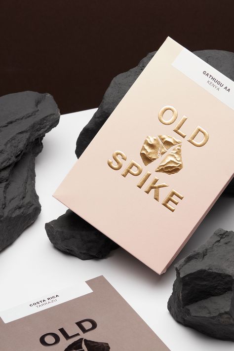 Coffee packaging design with a gold sculpted foil emboss designed by Commission Studio for London-based coffee roaster Old Spike Bed Meme, Scrub Homemade, Coffee Flatlay, Coffee Scrub Diy, Coffee Face Scrub, Scrub Diy, Coffee In Bed, Luxury Coffee, Coffee Tattoos